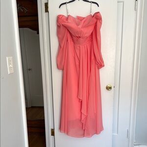 Pink Long Sleeve Sweetheart Gown NWOT